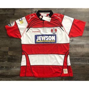 Kooga Gloucester Rugby Football Club Mens XL Red White Jersey New with Tags